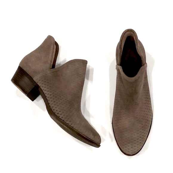 Lucky Brand Baley Suede Leather Perforated Booties - Picture 1 of 8